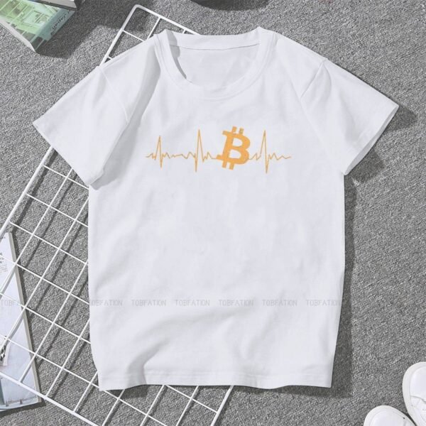 Bitcoin Heartbeat Vintage Girls Women T-Shirt Crypto Cryptocurrency Blusas Harajuku Casual Short Sleeve Vintage Oversized Tops - Image 3