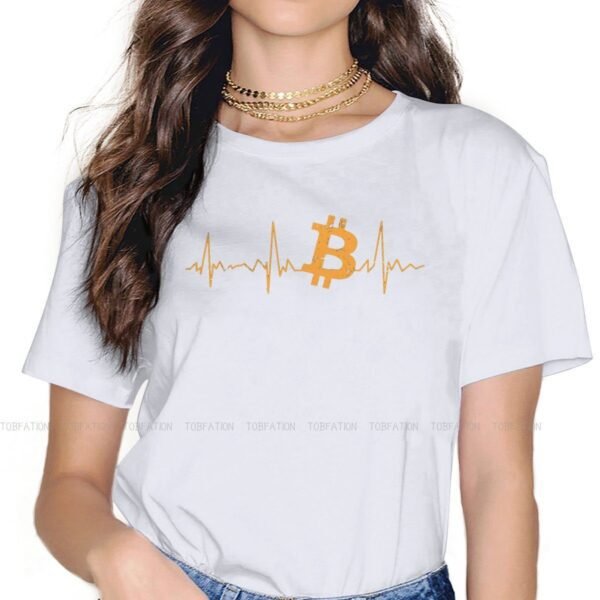 Bitcoin Heartbeat Vintage Girls Women T-Shirt Crypto Cryptocurrency Blusas Harajuku Casual Short Sleeve Vintage Oversized Tops - Image 4