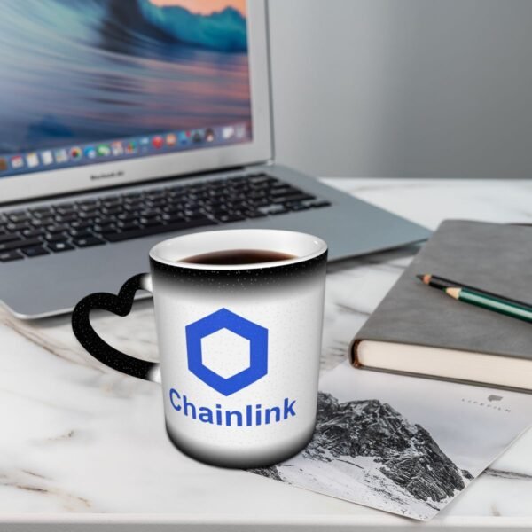 Cryptocurrency Chainlink LINK Crypto Color Changing Mug in the Sky Classic Ceramic Heat-sensitive Cup Geek Blockchain Beer mugs