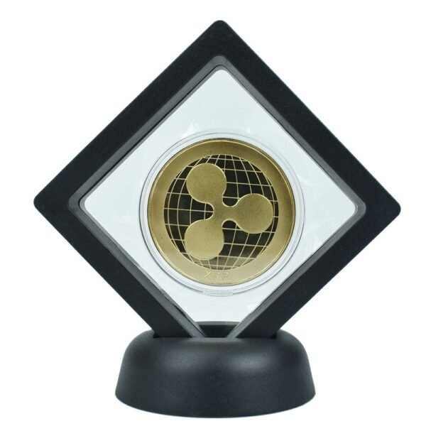 XRP Cryptocurrency Metal coin Gold Silver crypto Eth Bit coin Litecoin Dash With Showing Case